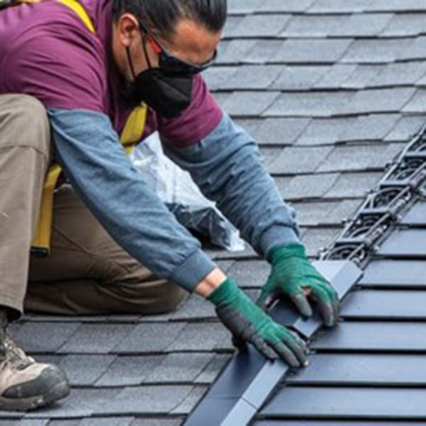 A Person installing roof